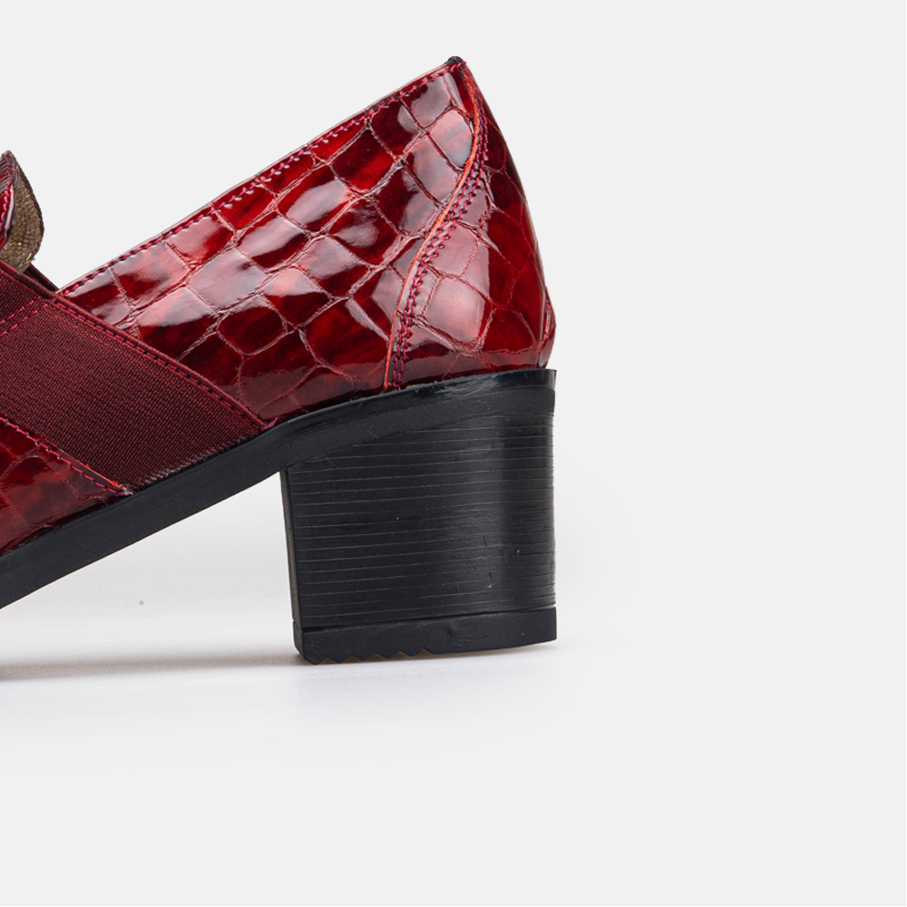 Volzak 535 chaussure en cuir Bordeaux Serpent Vernis