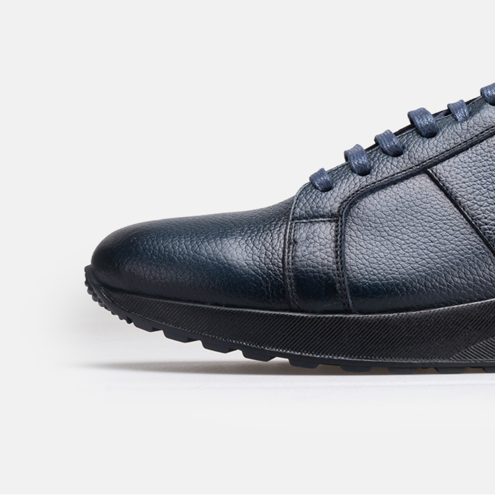 Volzak 5525 basket en cuir Bleu Grainé