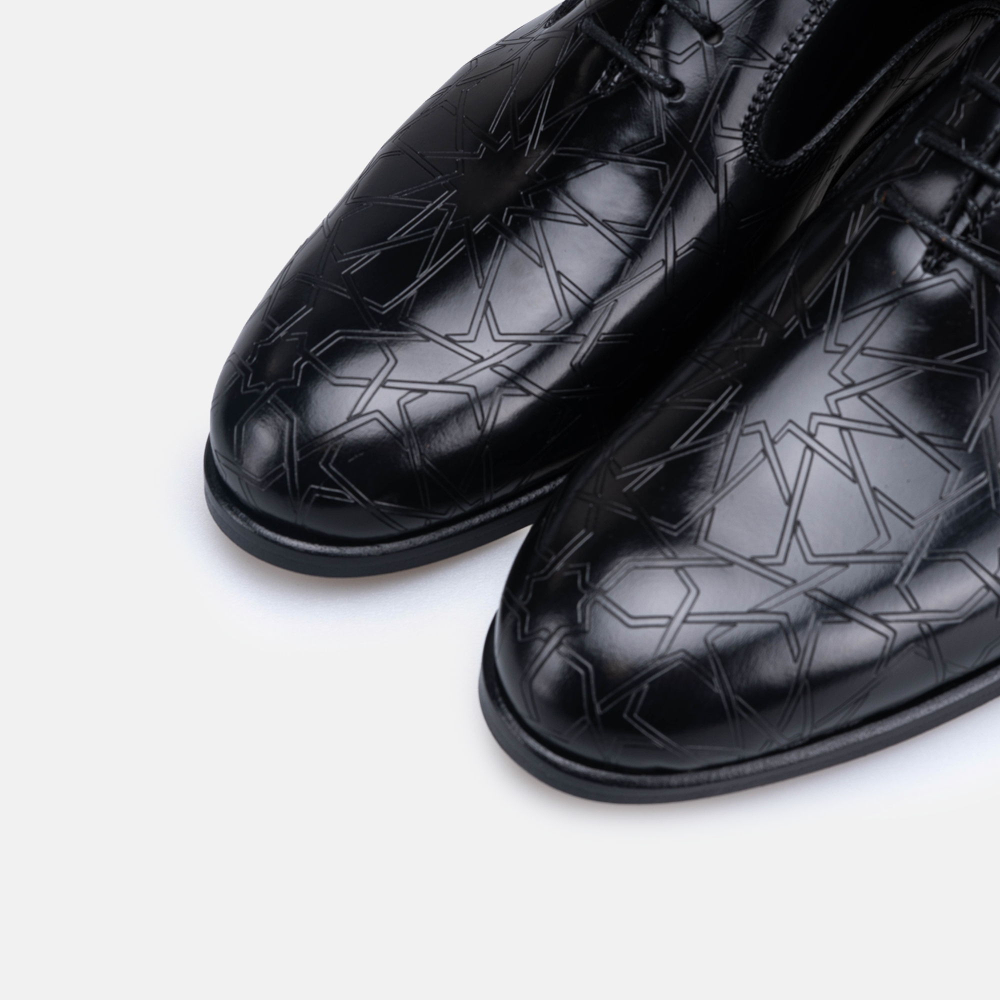 Édition limitée Volzak Zellige chaussure en cuir Noir Démasquable