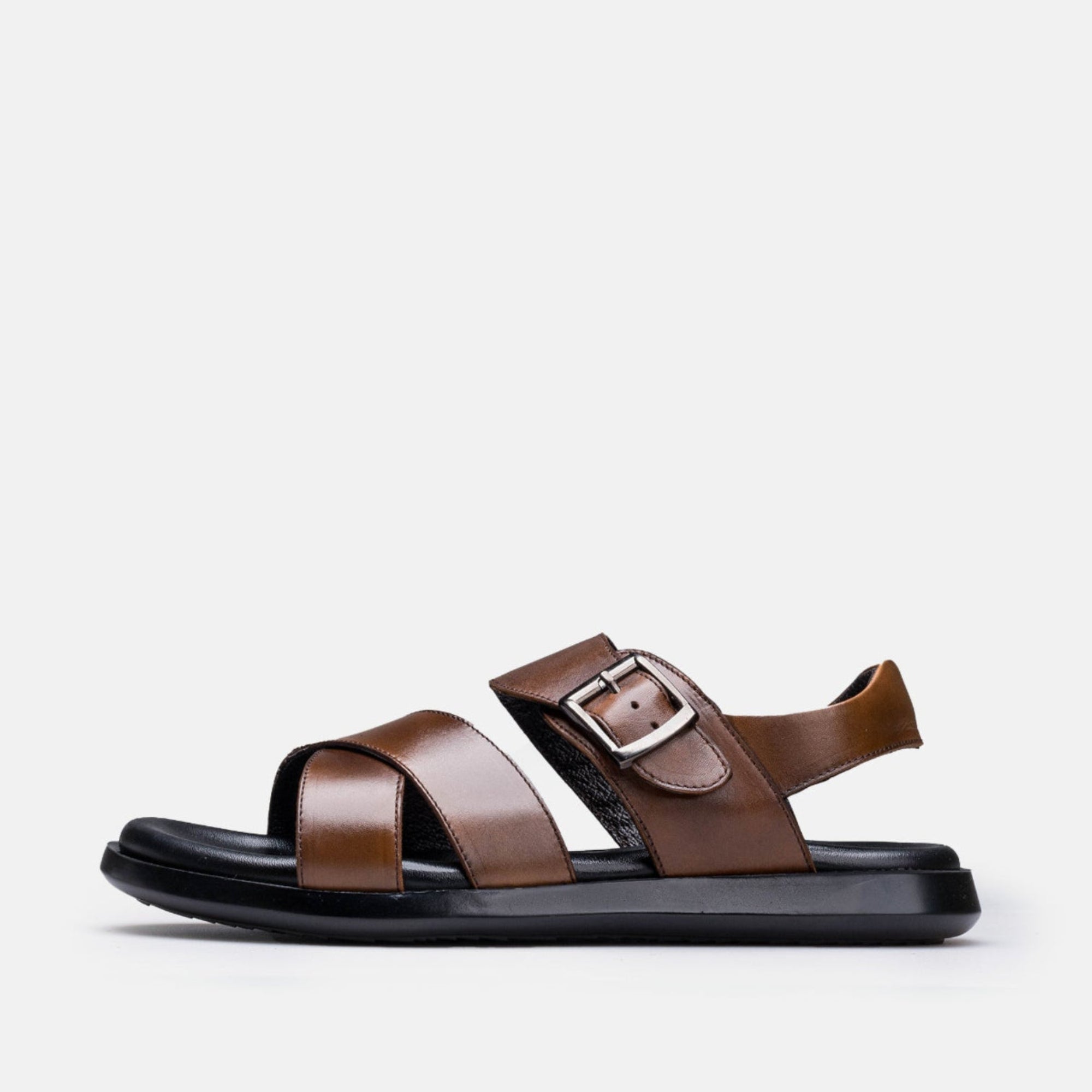 Volzak 5415 Sandale en cuir Marron Vintage