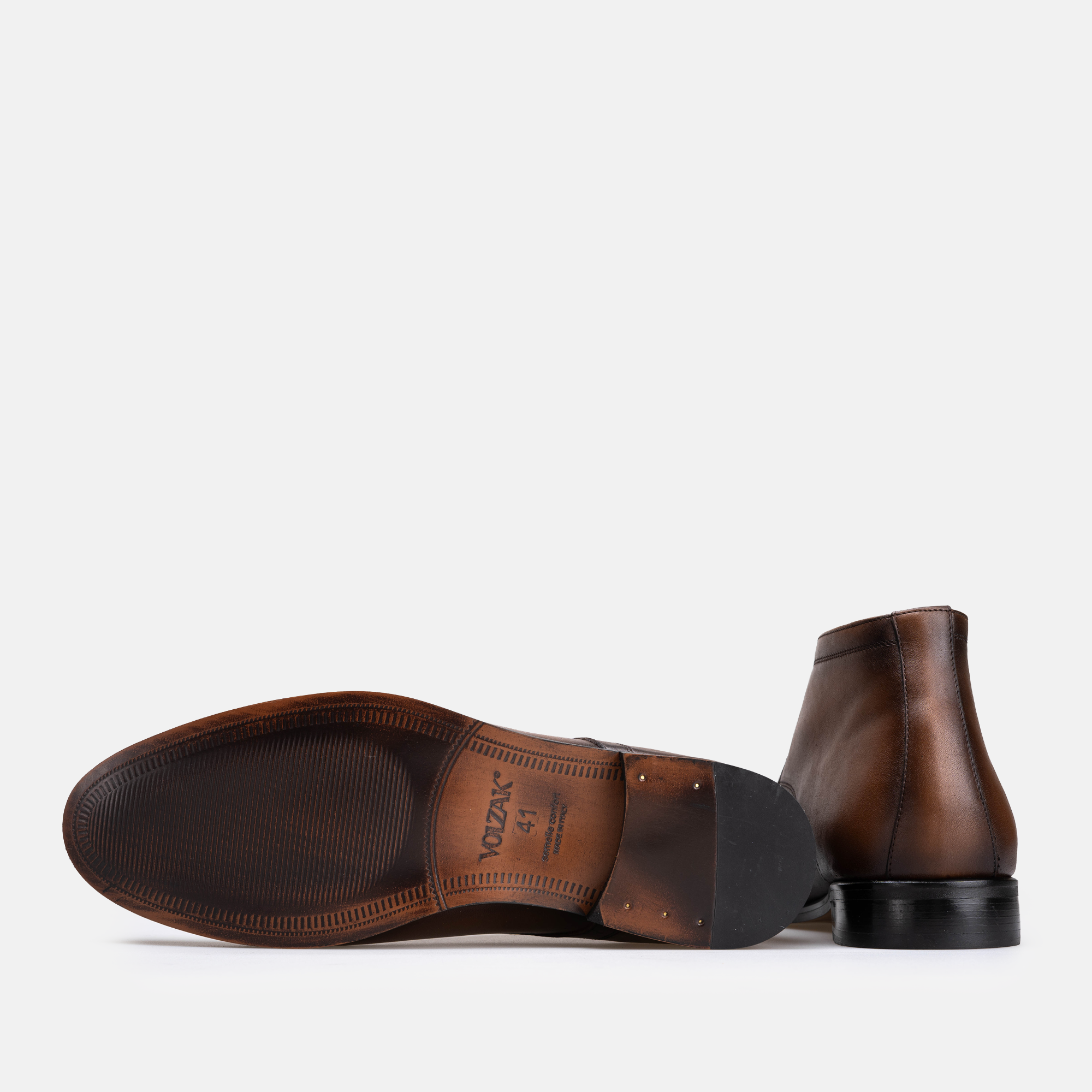 Volzak 5516 Bottine en cuir Marron Vintage