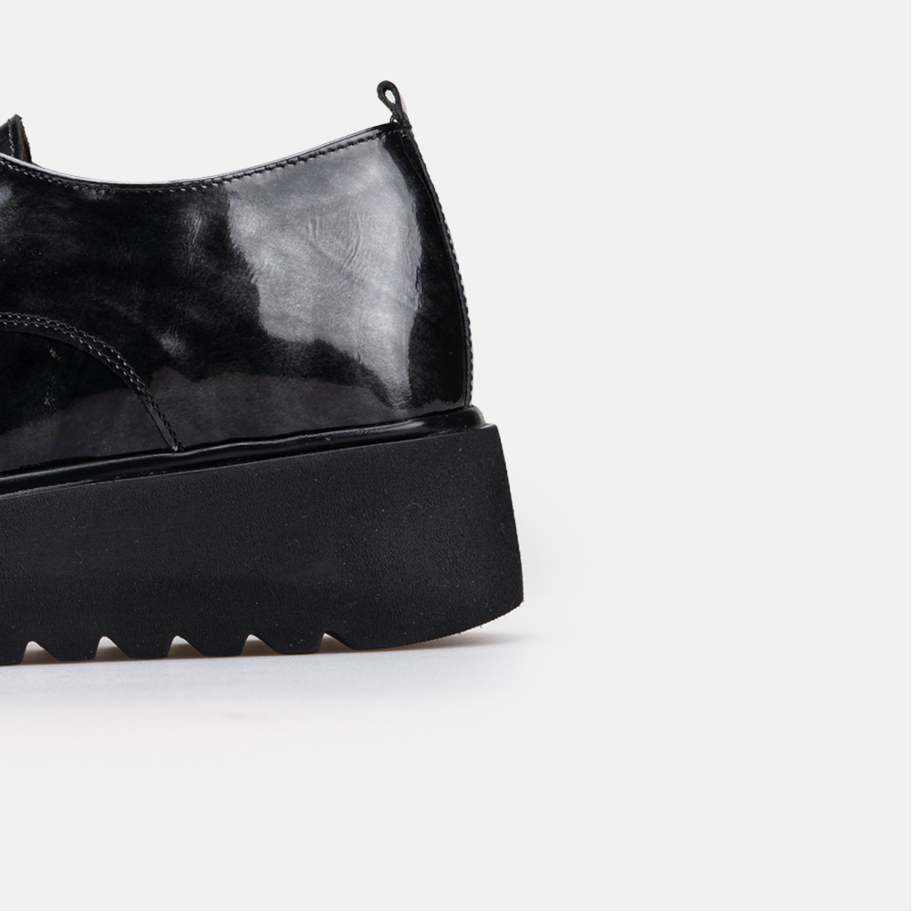 Volzak 4029 Chaussure en cuir Noir Gris Vernis