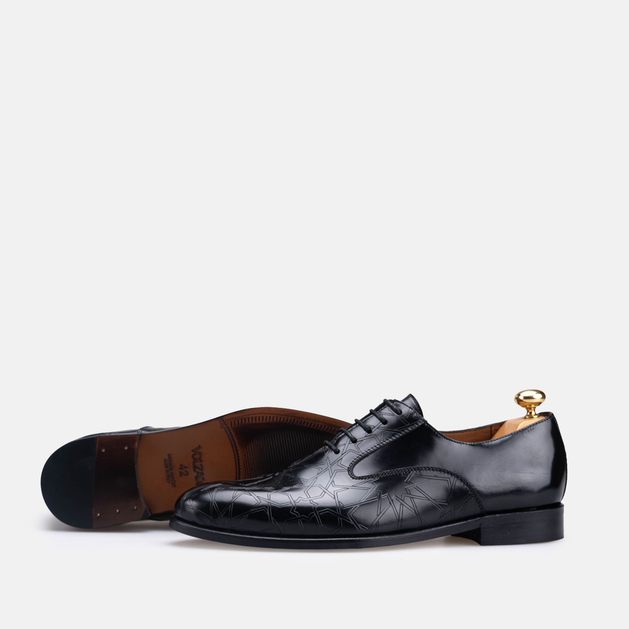 Édition limitée Volzak Zellige chaussure en cuir Noir Démasquable