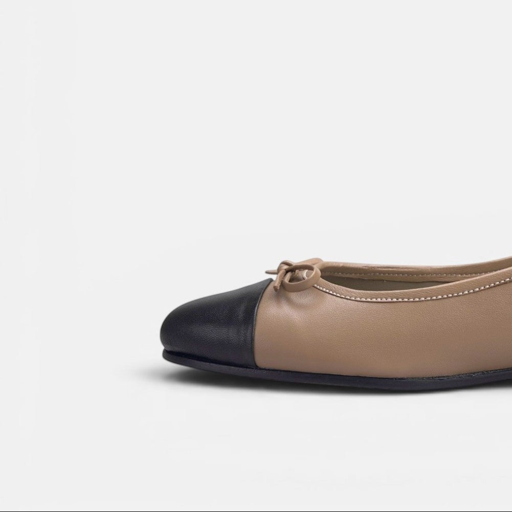 Volzak 078 Ballerine en cuir Beige